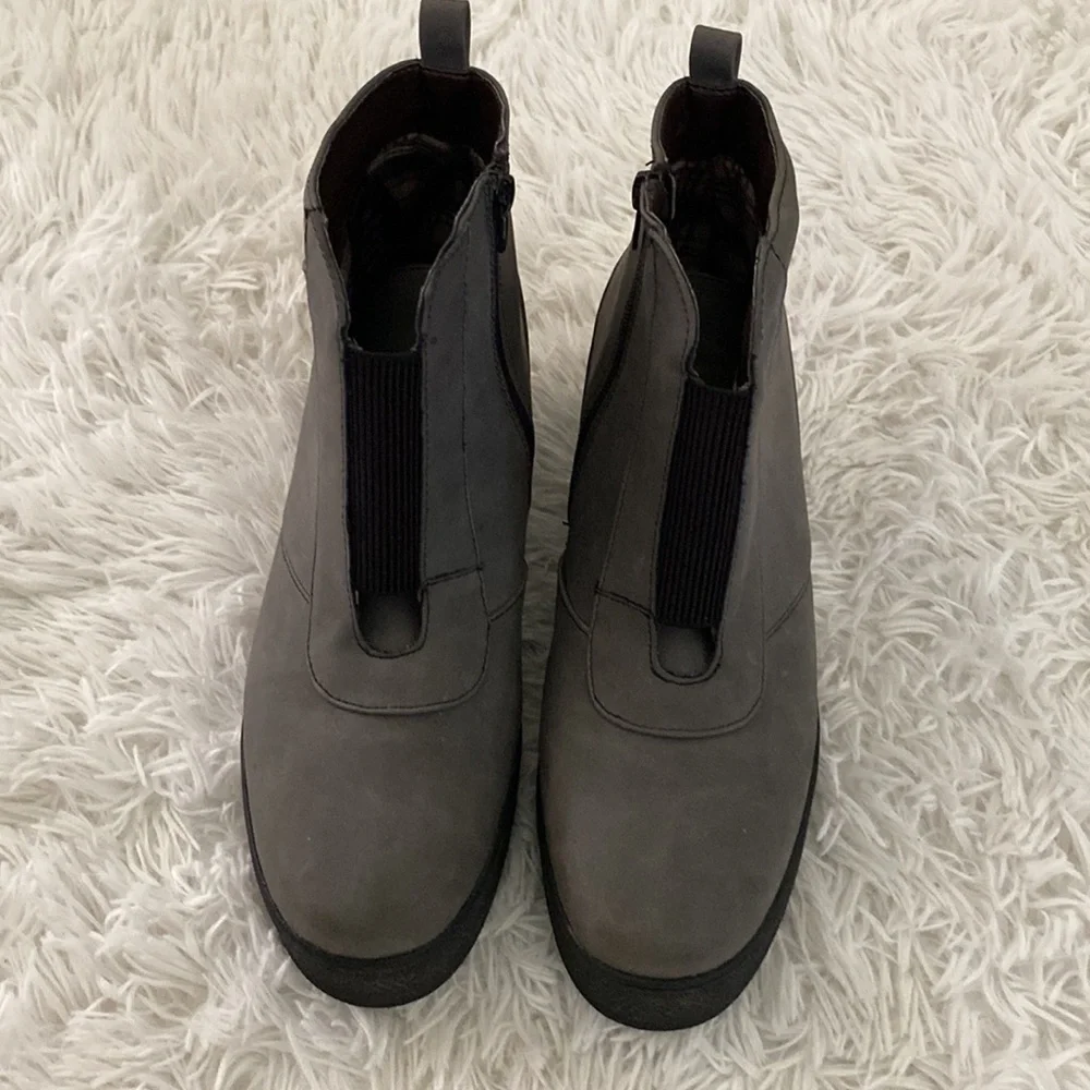 Secret celebrity gray hidden wedge ankle boots